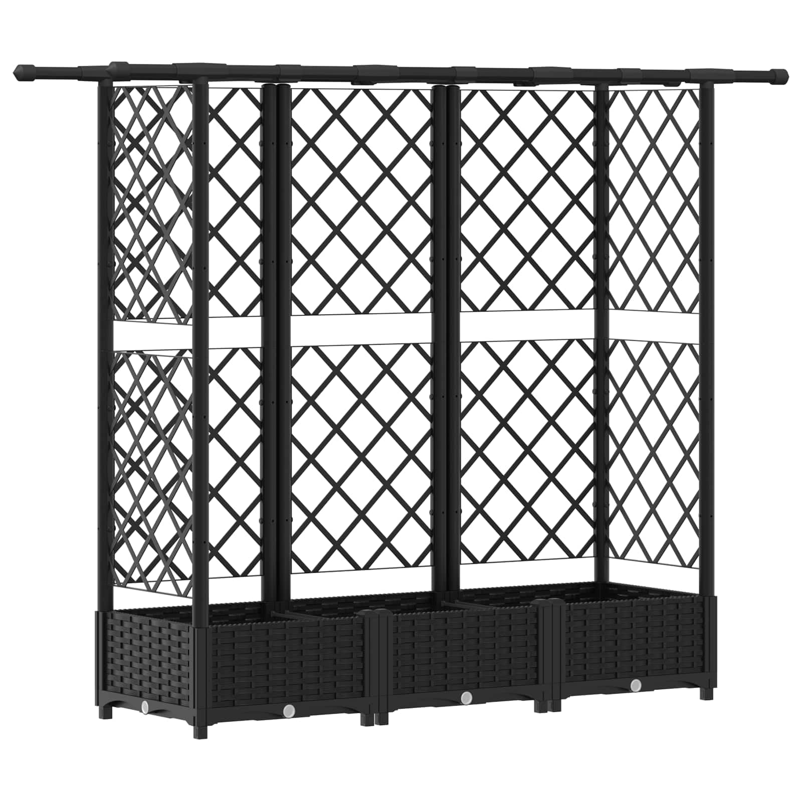 Jardinera con Enrejado 164 x 40 x 123 cm Macetero con Soporte Jardinera con Celosía para Flores Plantas en Exterior Terraza Jardín Gris Claro