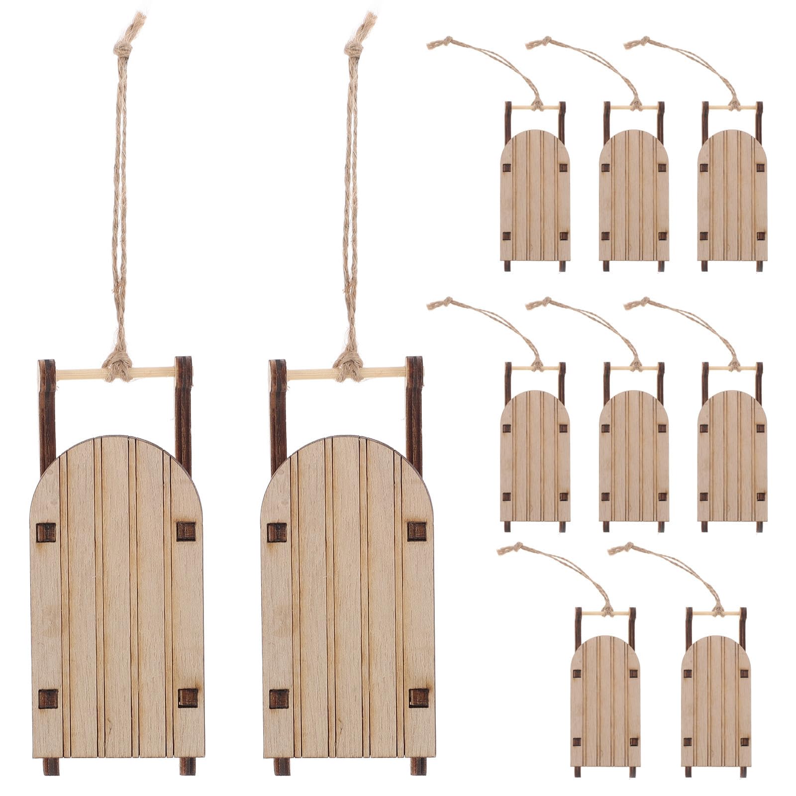 Toyvian 60 Stück Kleiner Weihnachts Holzschlitten Ornament als