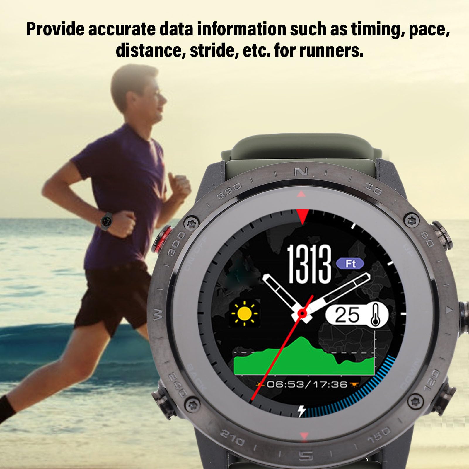 Brrnoo Orologio Subacqueo con Sensore di Profondità e Barometro, Fitness