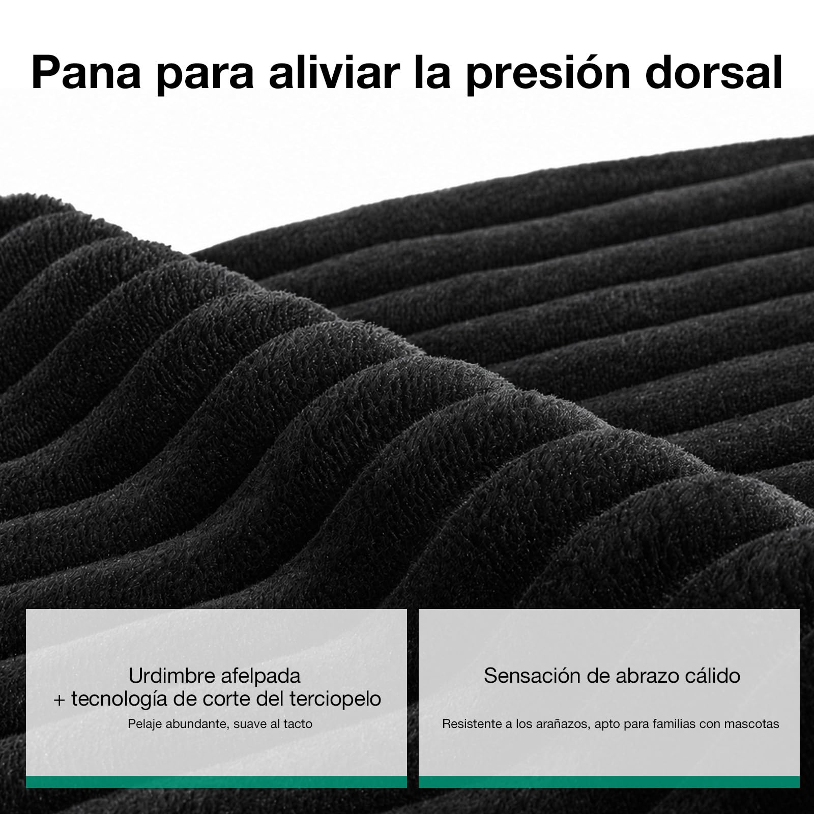 Novilla 270 cm Sofá Esquinero Modular Componible 3 Plazas en Terciopelo | Muelles Ensacados Smarts Coil®, Sin Montaje, Terciopelo Acanalado, 5 Cojines Incluidos