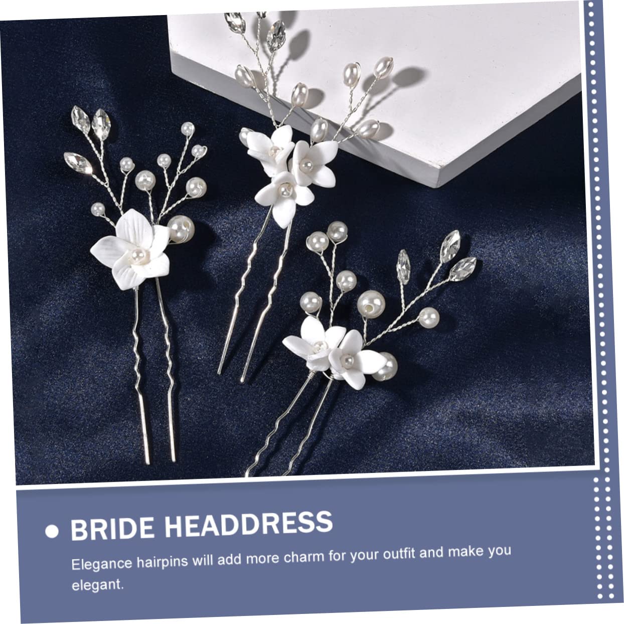 Beaupretty 15pièces Épingles De Cheveux Élégantes Pour Mariage Accessoires De Mariée Avec Fleurs Perles De Parfait Pour Fiançailles