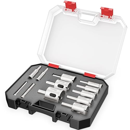 Miniatura 8 de Rondarui Juego de brocas de diamante para taladro, juego de brocas de diamante para vidrio, mármol, piedra de granito, botellas, cerámica y azulejos