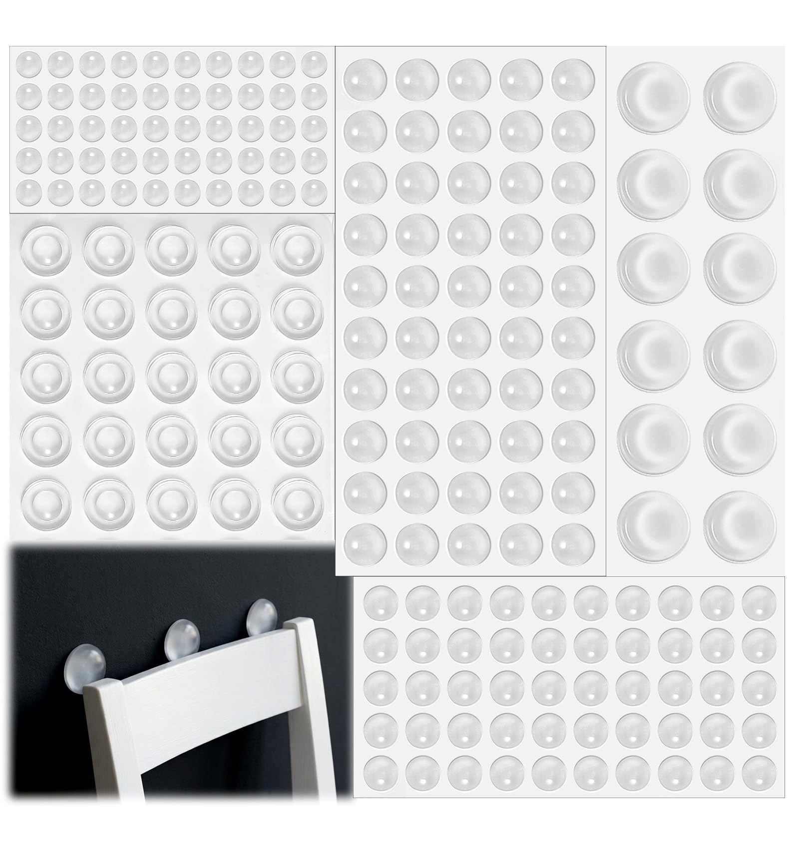Autocollants en silicone anti-bruit et anti-choc pour placard et cadre photo