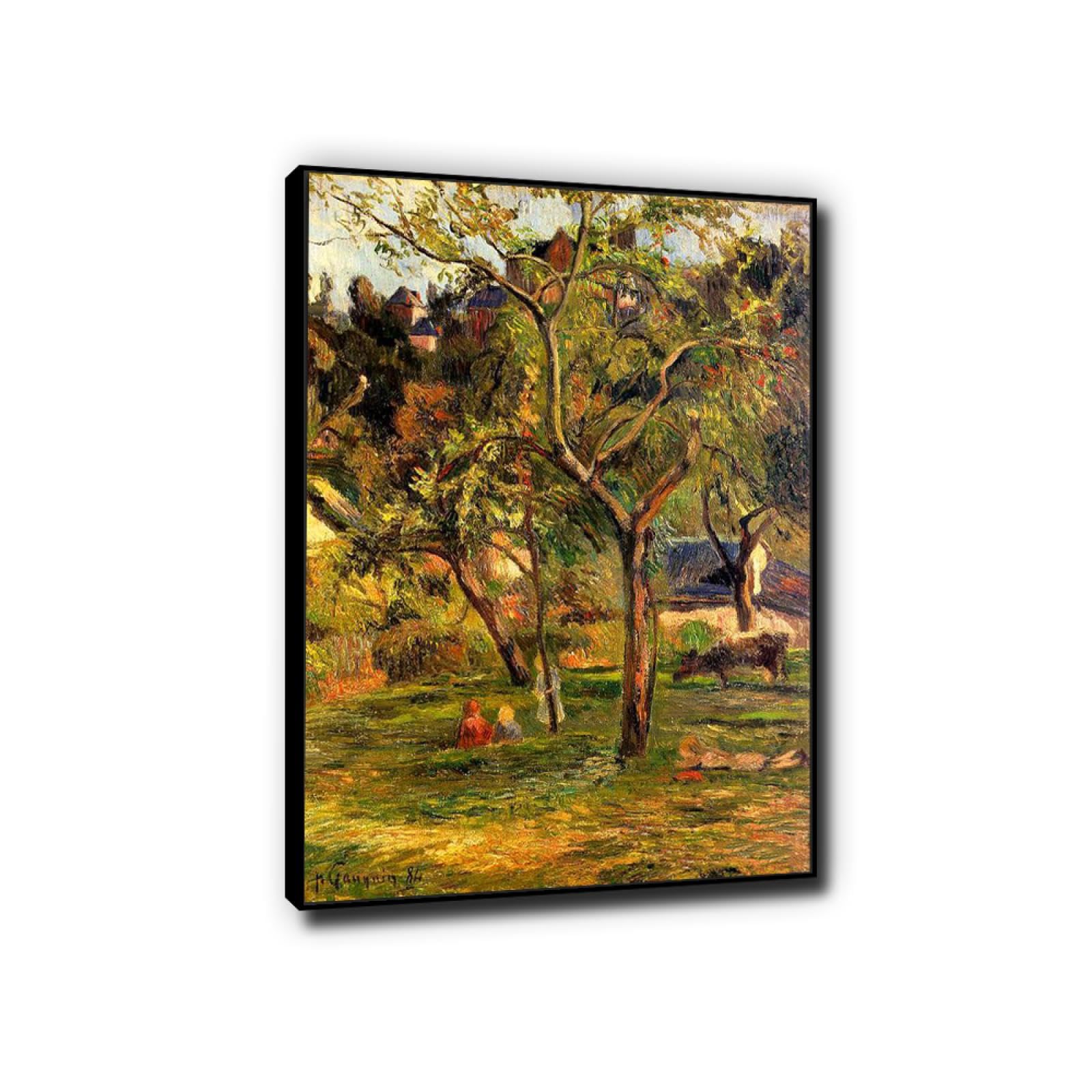 Phyrek123 Paul Gauguin Láminas artísticas Reproducciones de pinturas famosas Children in the Pasture Cuadros de arte de pared de lienzo para decoración 80x120cm Enmarcado negro