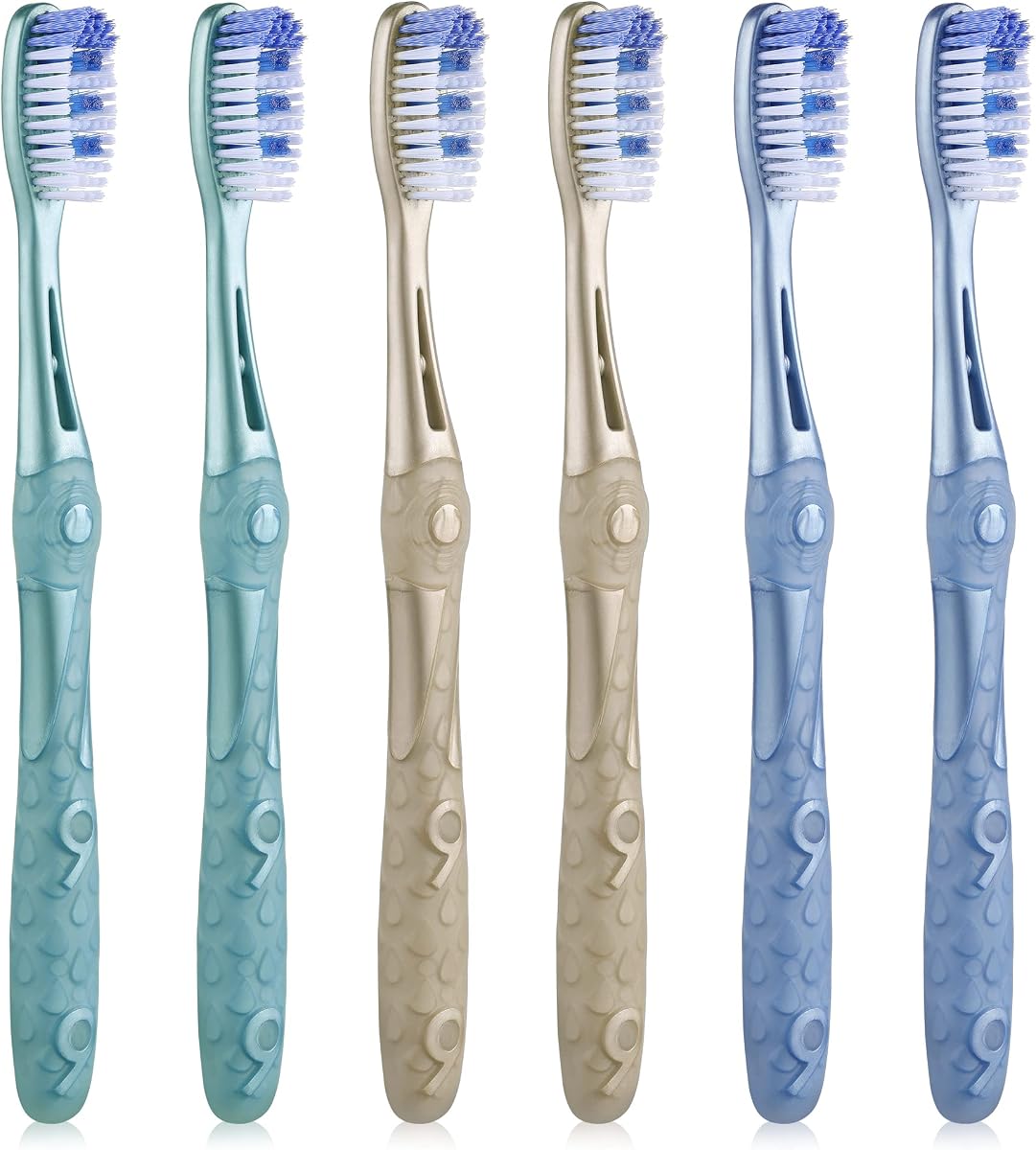 Medium Toothbrushes for Adults, Whitening Toothbrush with Spiral Medium Bristles for Smoke Tea Coffee Stain, Deep Plaque Removal, Rounded Bristle Tips for Gentle Cleaning