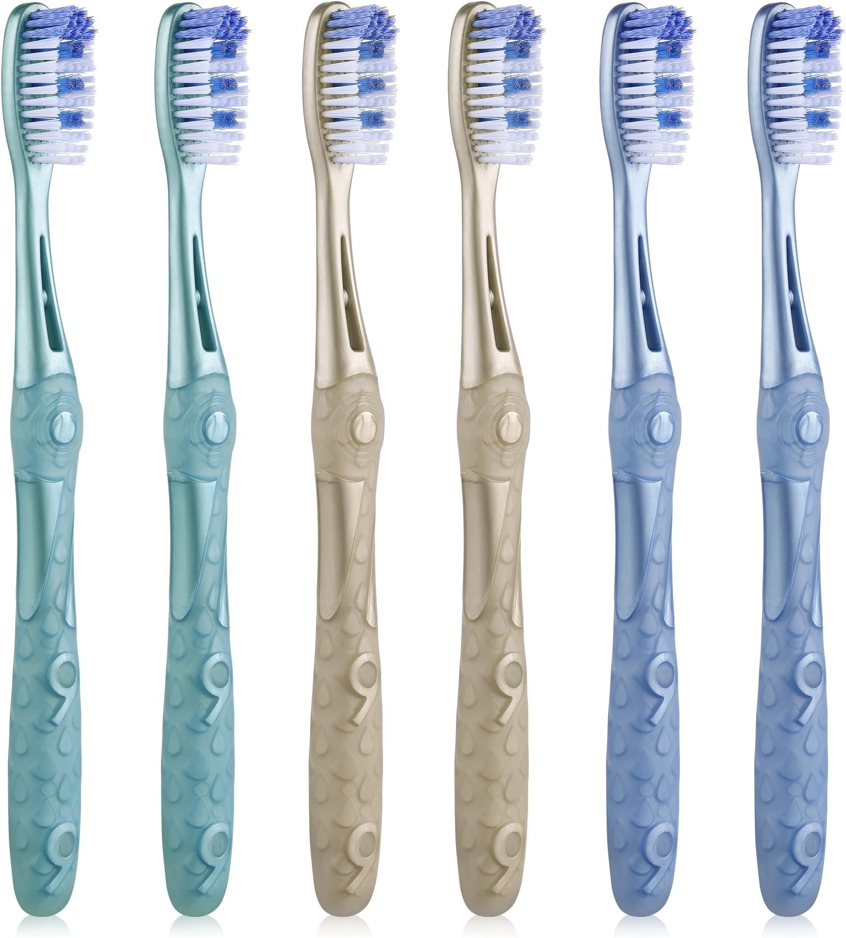 Medium Toothbrushes for Adults, Whitening Toothbrush with Spiral Medium Bristles for Smoke Tea Coffee Stain, Deep Plaque Removal, Rounded Bristle Tips for Gentle Cleaning