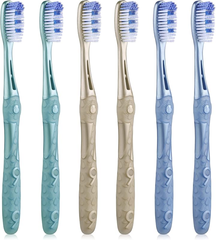 Medium Toothbrushes for Adults, Whitening Toothbrush with Spiral Medium Bristles for Smoke Tea Coffee Stain, Deep Plaque Removal, Rounded Bristle Tips for Gentle Cleaning