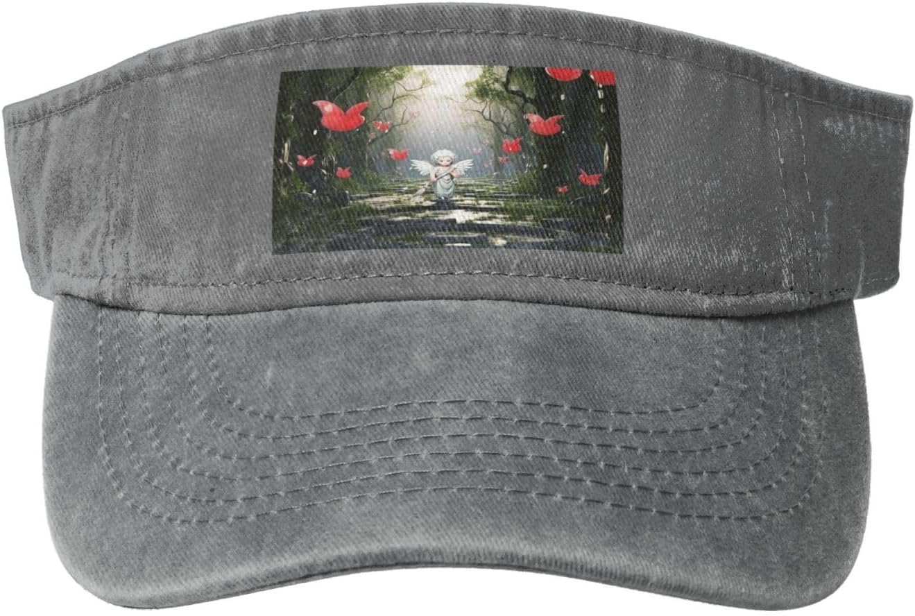 Sun Hats for Men Women Summer Sport Empty top Baseball Cotton with for Beach, Summer, Anime Fantasy Black