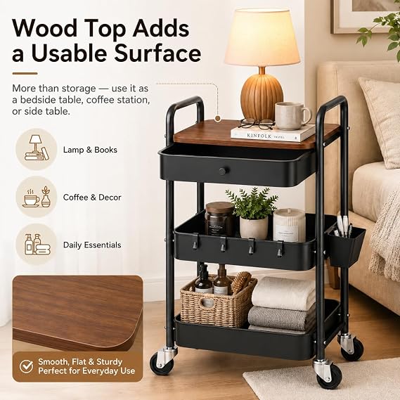 Rolling cart and Rolling Cart with Drawers and Tabletop