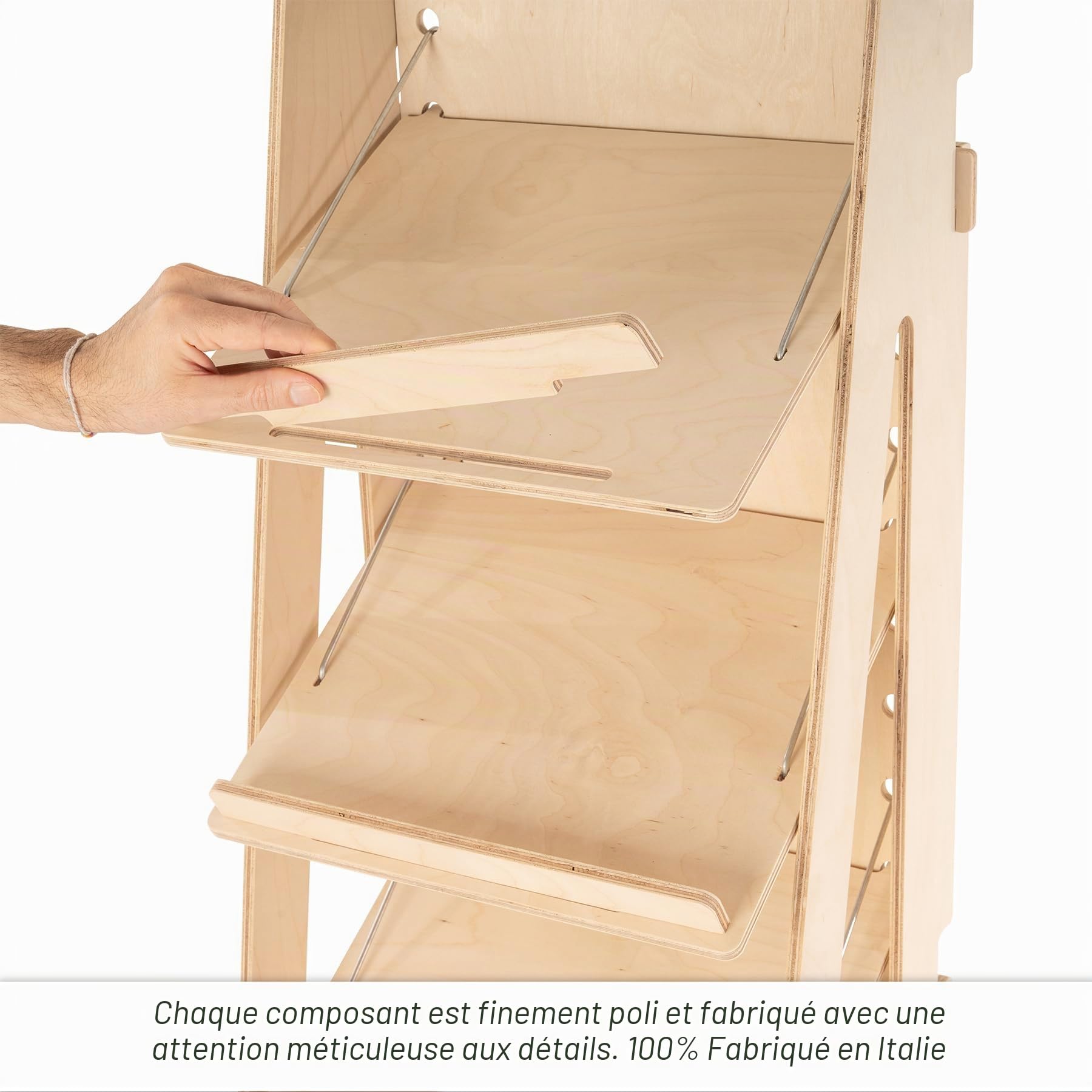 Présentoir en Bois, sur Pied, Réglable, Inclinaison et Hauteur d'étagère Variables, Présentoirs pour Magasins, épiceries, Pharmacies, Papeterie, Quincaillerie, Bibliothèques