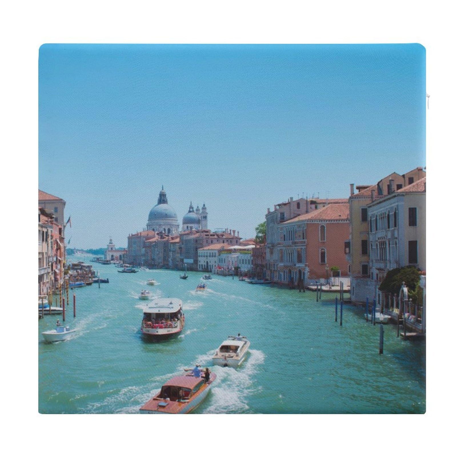 JZemdybill Chair Pad, Venice Italy Seat Pad, Square Chair Cushion for Yoga Living Room Balcony