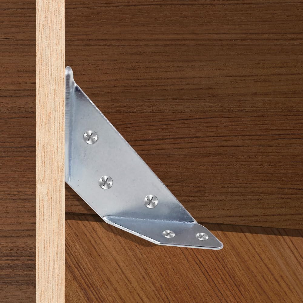 Volo L & Triangle Angle Bracket for Reinforcing Chairs/Tables – Zinc-Plated Shelf, Furniture, Cabinet, Wood, Wall & Corner Supports (1x1 Inch & 1.5 Inch) (48, Triangle Brackets (1.5 Inch)) — Amazon image 7