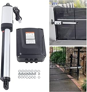 Torantrieb, Elektrisch Flügeltor Antrieb mit 2 Fernbedienungen Automatischer Toröffner 300KG 50W, Aluminium, Silber, Schwarz