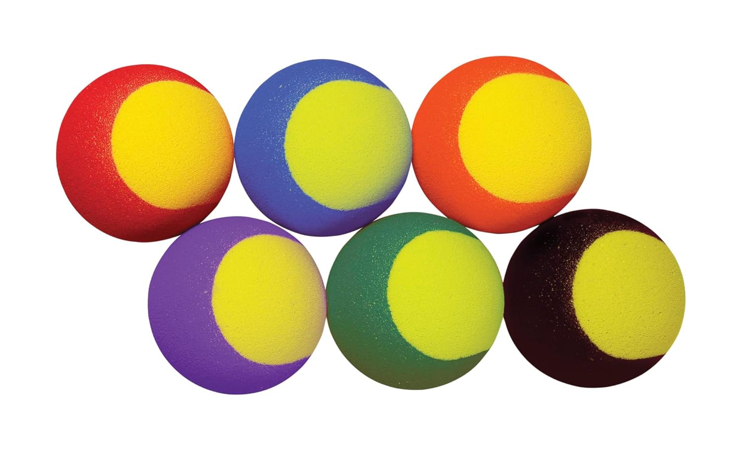 Sportime 1478724 High Bounce Foam Cut Tennis Trainer Set, 2-3/4", Assorted Colors (Pack of 6)