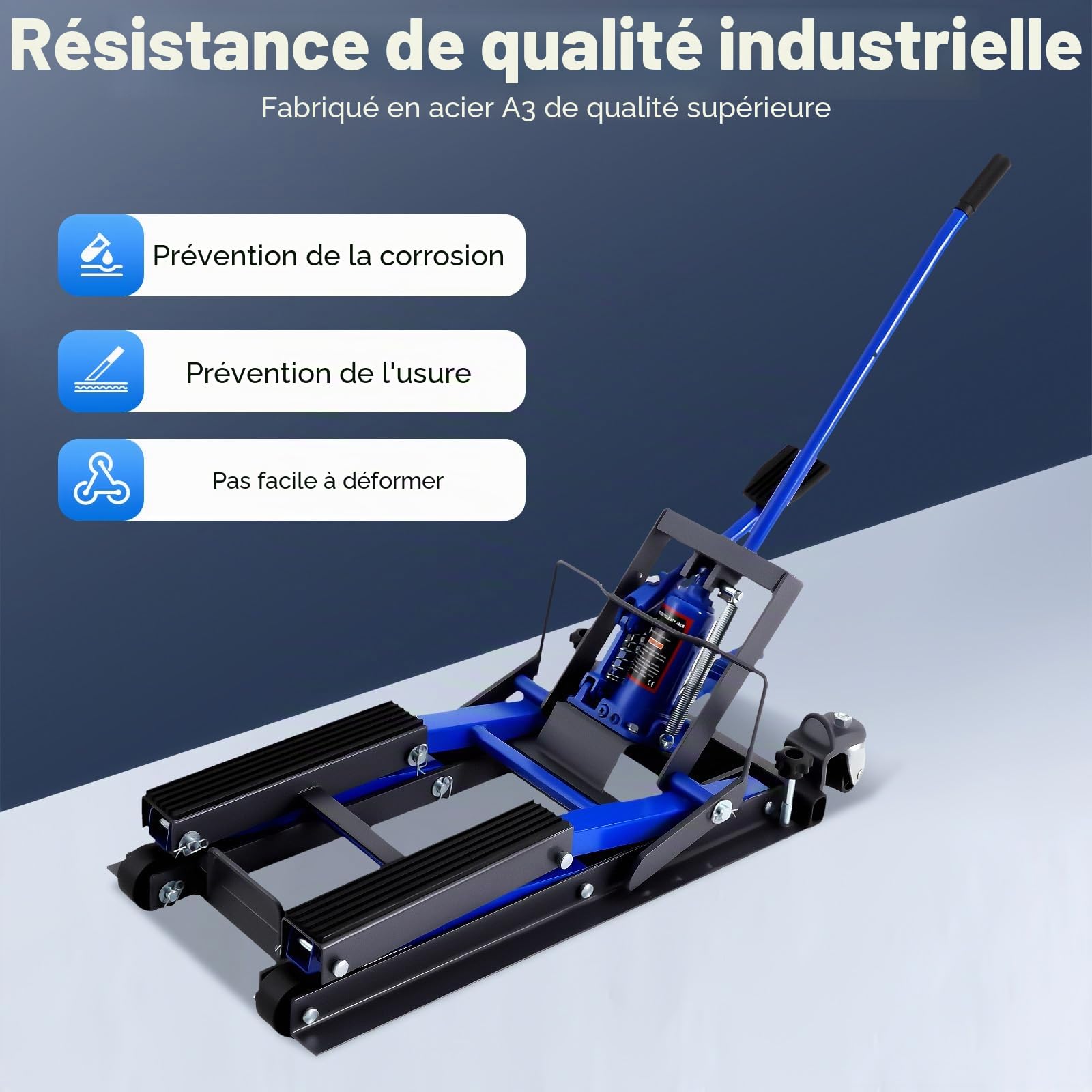 Cric hydraulique pour moto - 680 kg - Charge maximale : 680 kg - Pont élévateur de moto - Support de montage pour moto - Support de montage pour garage