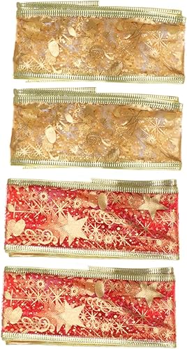 BESTOYARD 12 rollos de 2 lazos de regalo de Navidad, lazo de regalo de Navidad, cinta de grogrén de Navidad, bolsa de regalo, camino de mesa de