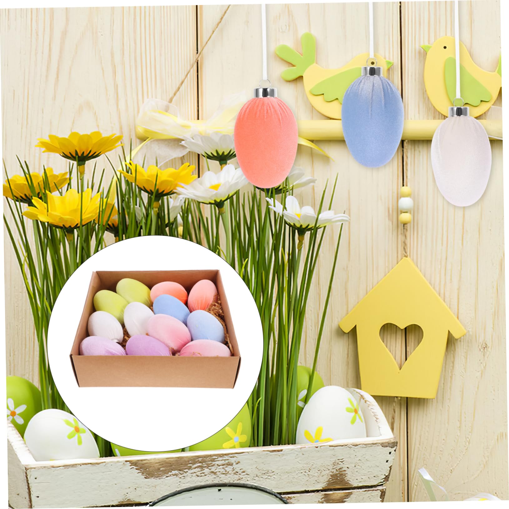 Ciieeo STK Ostereier Easter teigroller Ostern zu Ostern 0stergeschenke Eier-Anhänger Festival-Szene-Anhänger Osterdeko hängende Dekorationen Osteranhänger Beflockung