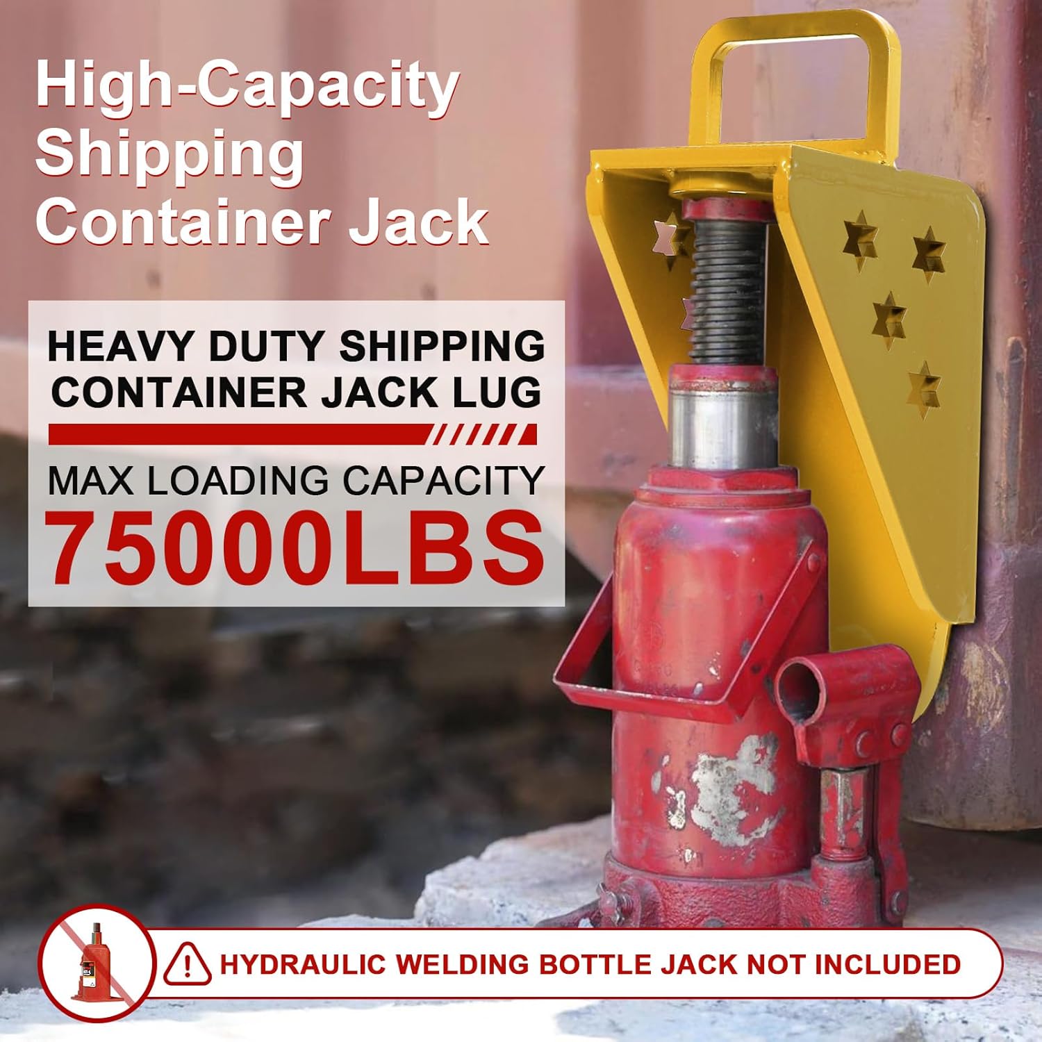 2025 New Upgraded Shipping Container Jack Lug - Heavy-Duty Storage Container Leveler Booster with Portable U-Handle and Limiter, Suitable for Container Houses and Shipping Containers, Yellow