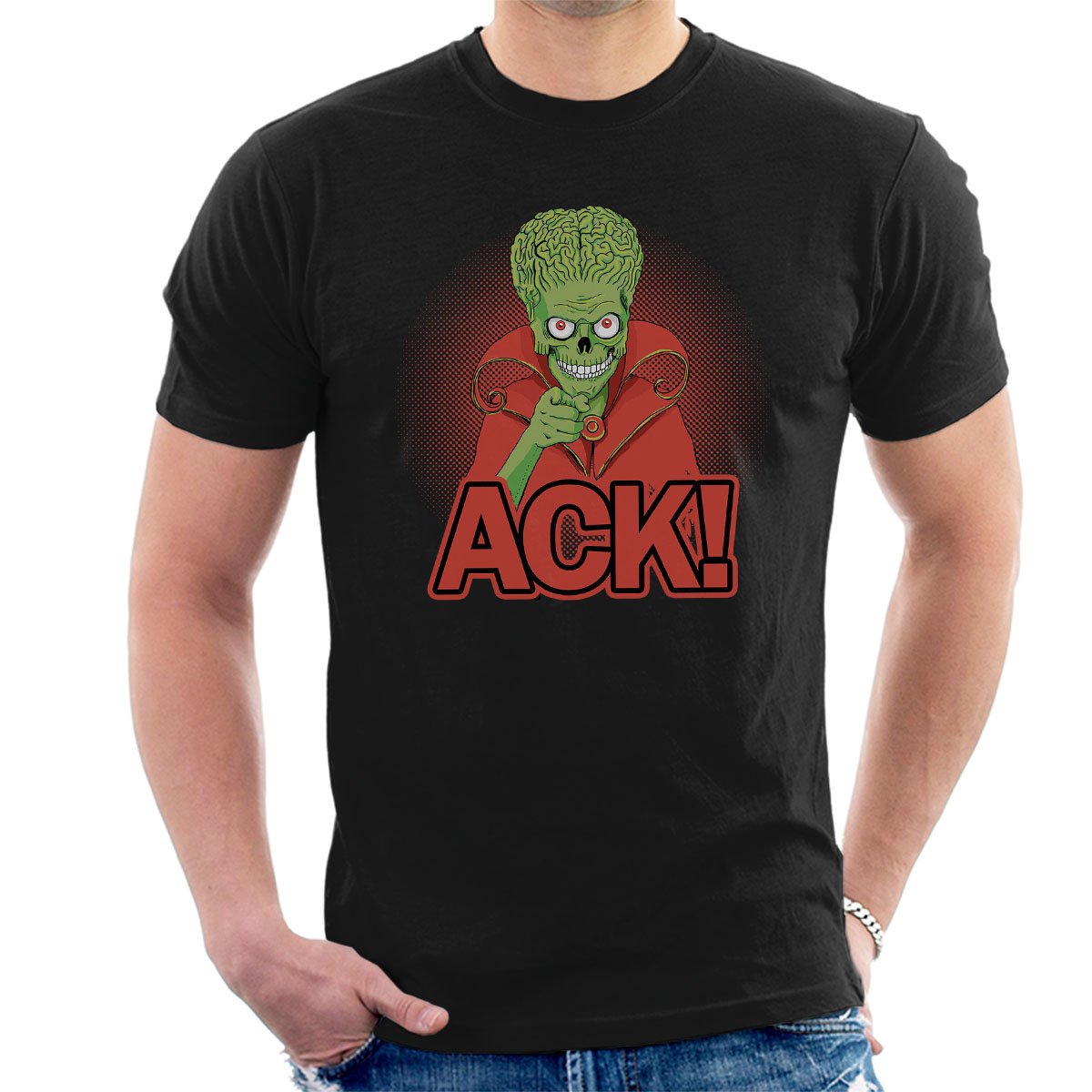 Cloud City 7 Men's Black Mars Attacks Martian Ack T-Shirt