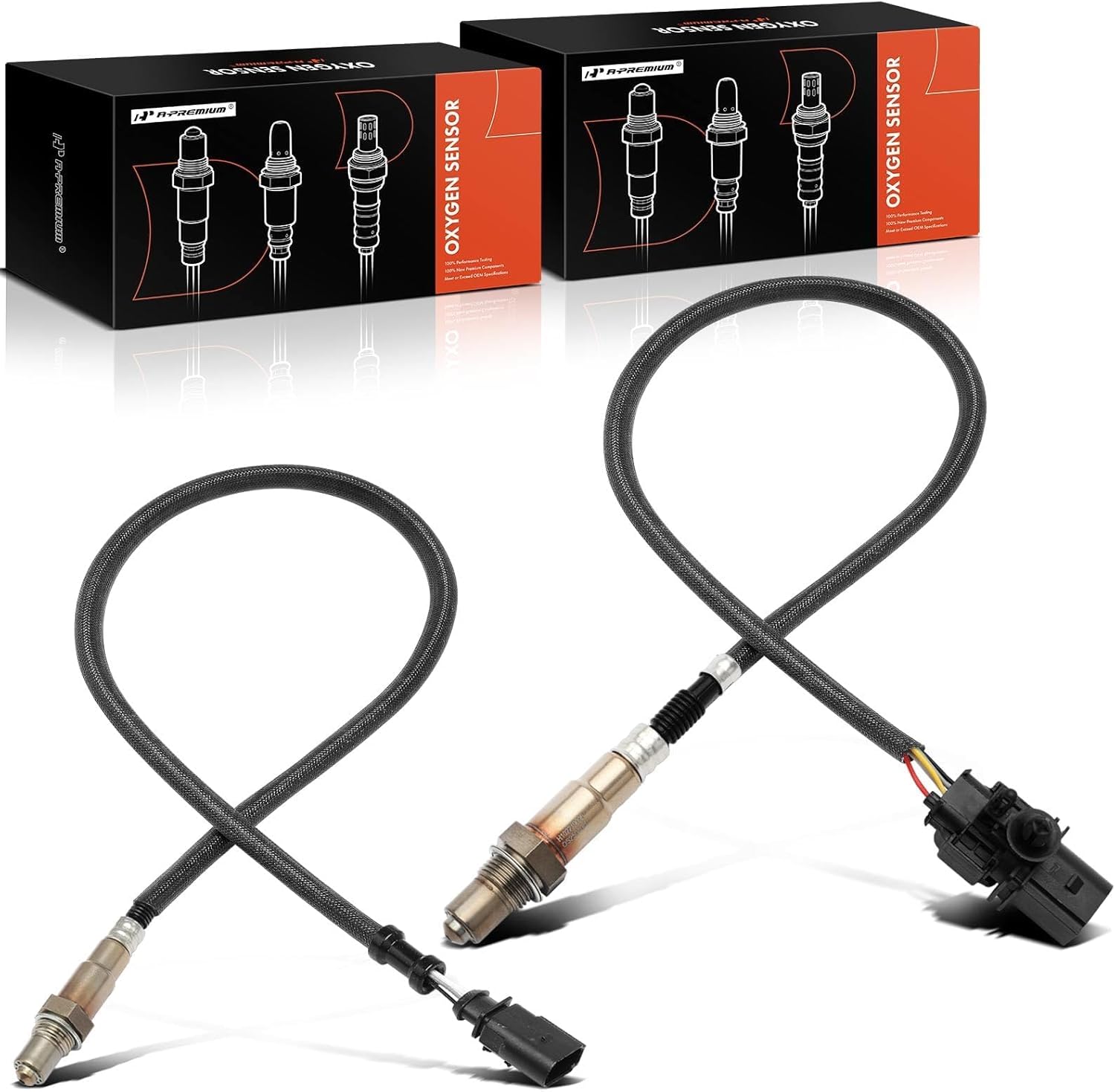 A-Premium 2-PC O2 Oxygen Sensor Upstream & Downstream Compatible with Audi A4 2009-2016, A4 Quattro 2009-2016, Q5 2011-2017, A5 2010-2014, A5 Quattro 2010-2017, A6 2012-2015, A6 Quattro, allroad, 2.0L