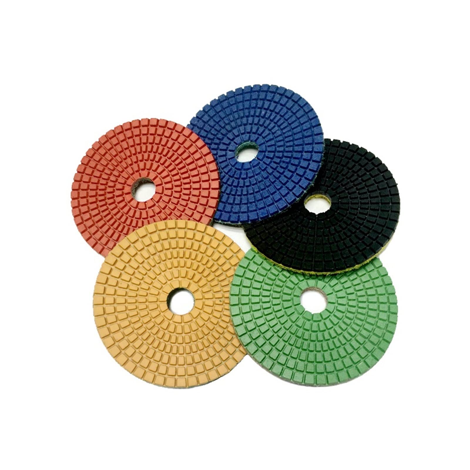 CAREG 10 sztuk 4 Cal mokre diamentowe podkładki polerskie 100mm elastyczny marmurowy pad polerski pasuje do granitu kamień tarcza szlifierska 4DS3 Durable (Size : 100, Color : 10 PCS_4 INCHES)