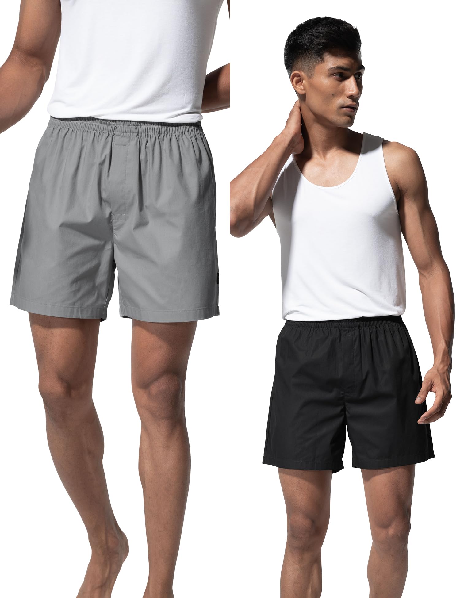 Regular Fit Solid 100% Soft & Durable Cotton Boxer Shorts Dual Pockets Anti-Bacterial Moisture Wicking Microfibre Waistband Ultra-Light Boxers for Men-image-39