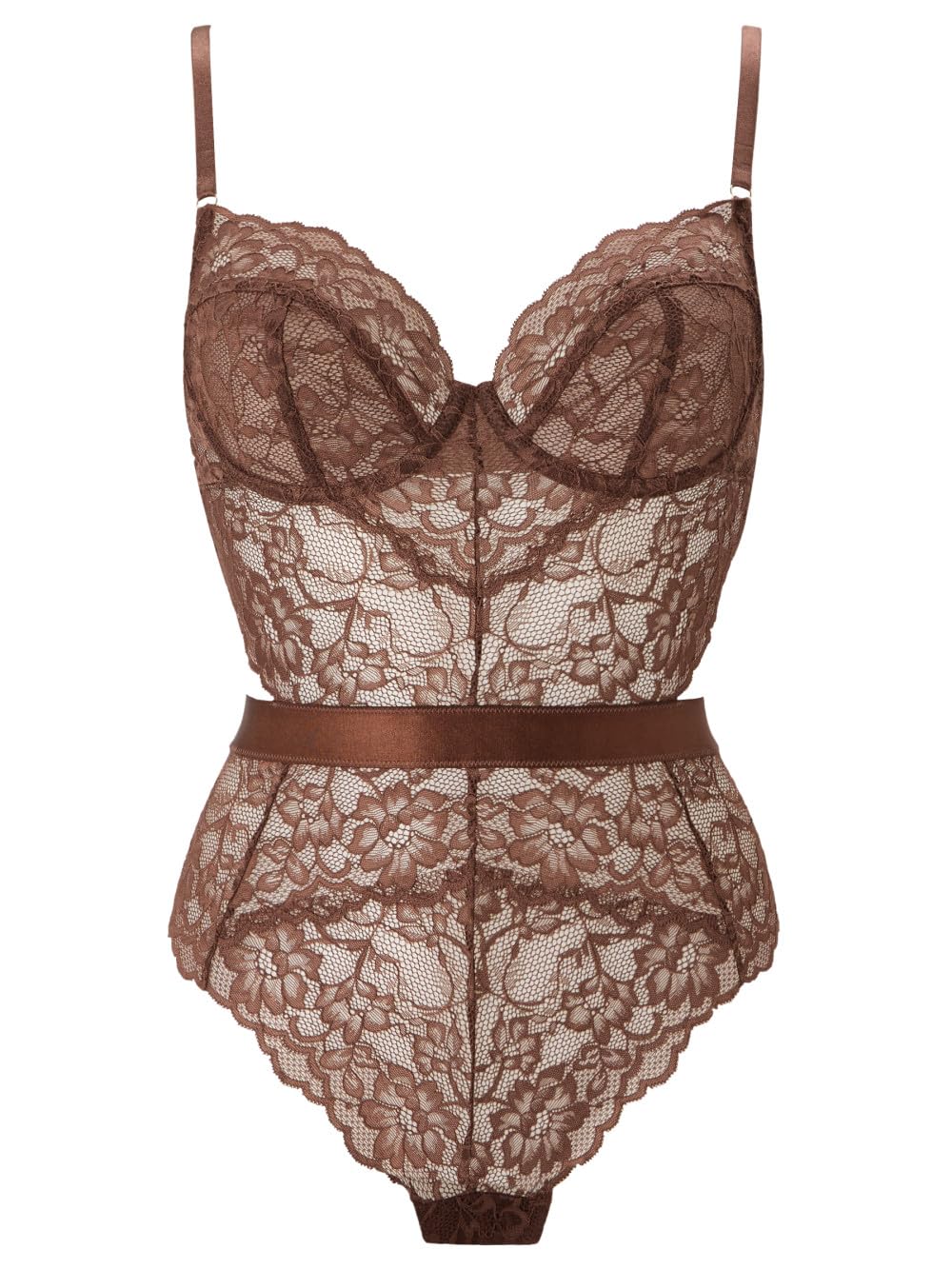 Ann Summers Hold Me Tight Body Hourglass Shaping, Ladies Underwear with Brazilian Brief, Bodysuit with Cut-Out Back, & Underwired Cups - Genuine Womens Lingerie Nude 4