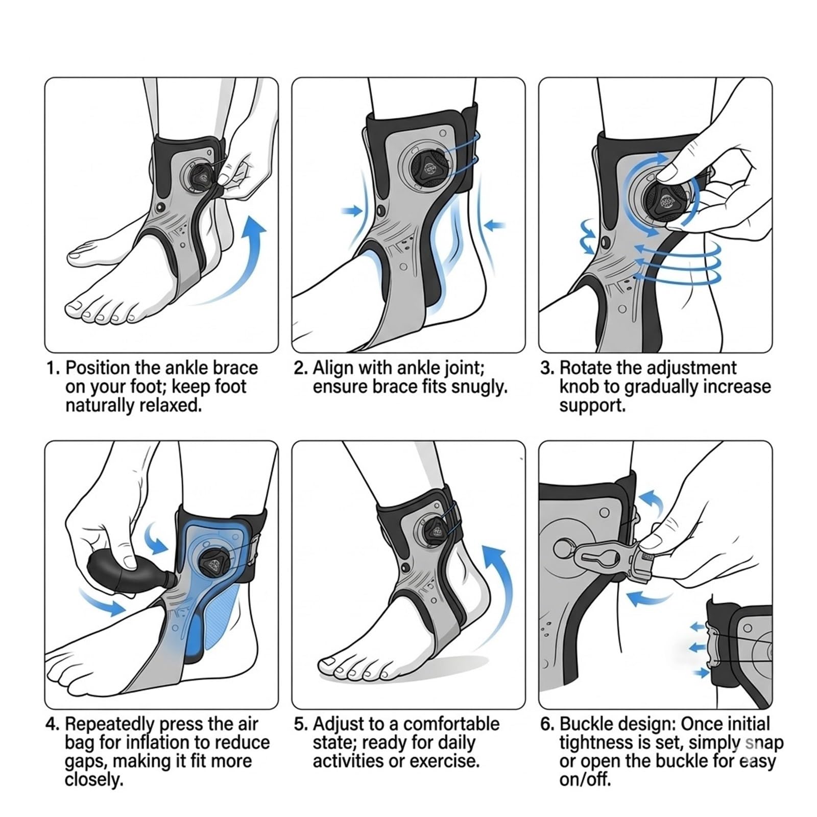 Tutore per Piede Cadente AFO Supporto per Ortesi Caviglia e Piede per Camminare con Scarpe Stabilizzatore Regolabile per Recupero Emiplegia Supporto per Lesione del Nervo Peroneale(Giusto,XXL)