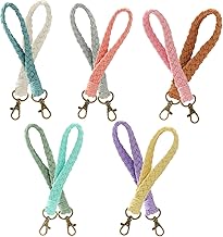 YWNYT Lot de 10 porte-clés en macramé bohème - 10 couleurs - Bracelet tissé doux pour portail, voiture, portefeuille, portefeuille, décoration