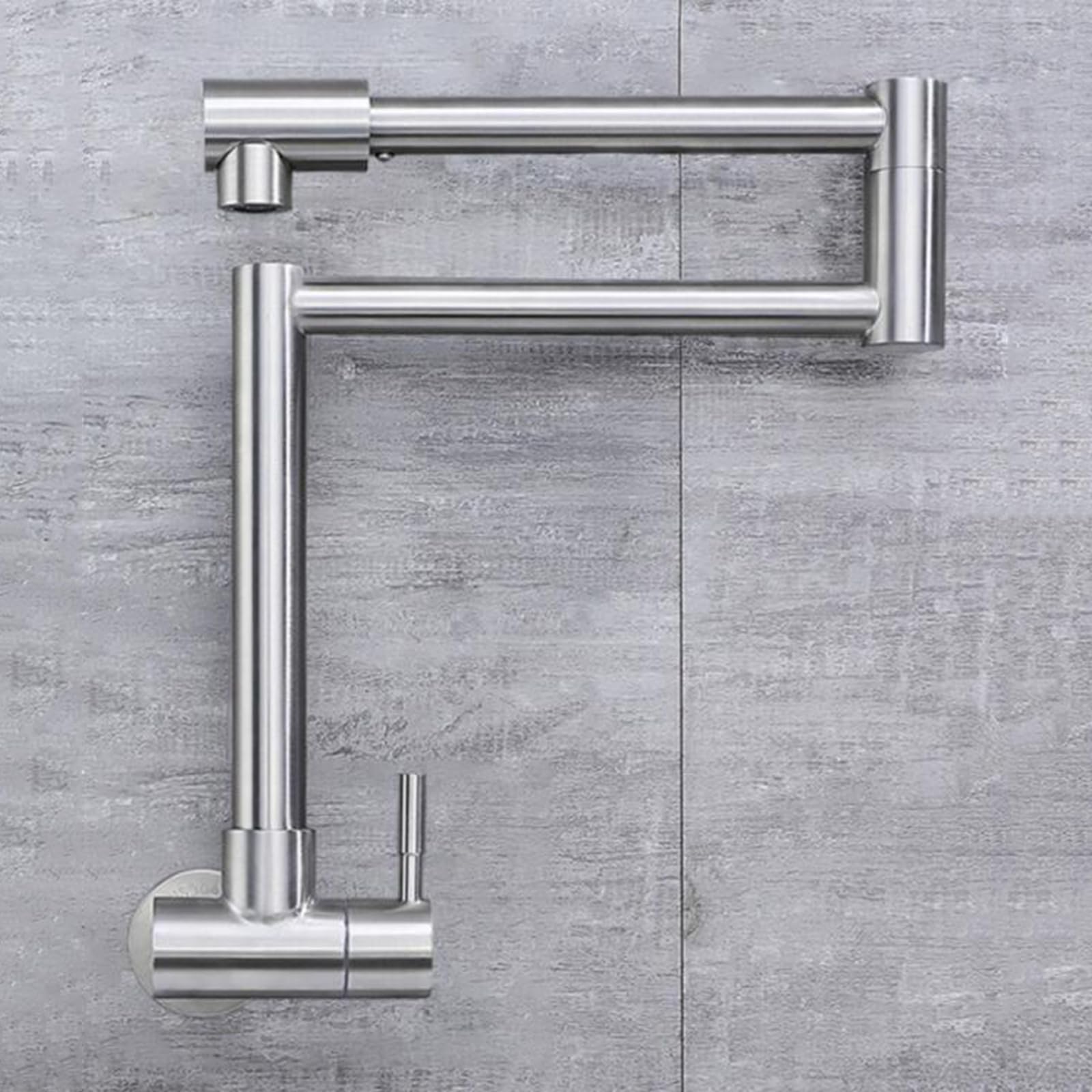 Robinet cuisine mural acier brossé avec jet double fonction eau froide