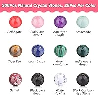 Vista 2 de PAXCOO 473Pcs Stone Jewelry Making Kit Crystal Stone Bracelet Making Kit for Adults, Crystal Natural Healing Beads for Jewelry Making, Bracelet