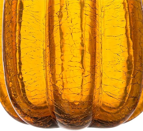 Miniatura 4 de Glitzhome Calabaza de vidrio soplado a mano con calabaza de vidrio soplado para decoración del hogar para cosecha de otoño y decoración de Acción de