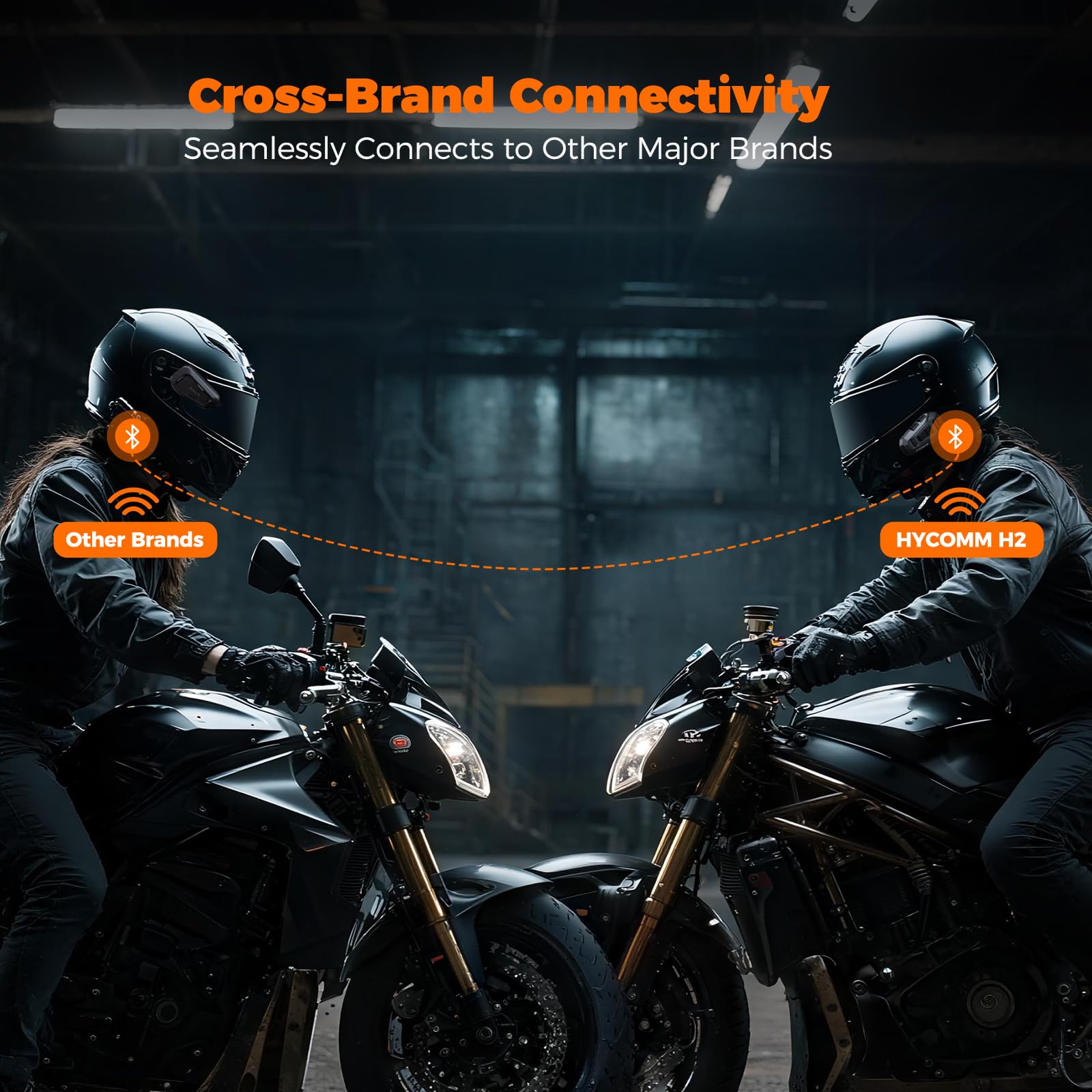 H2 Auriculares Bluetooth para Casco de Moto, Intercomunicador 2 Vías 1 Botón, 35h Batería, IP67 Impermeable, Cancelación de Ruido, Manos Libres con Asistente de Voz