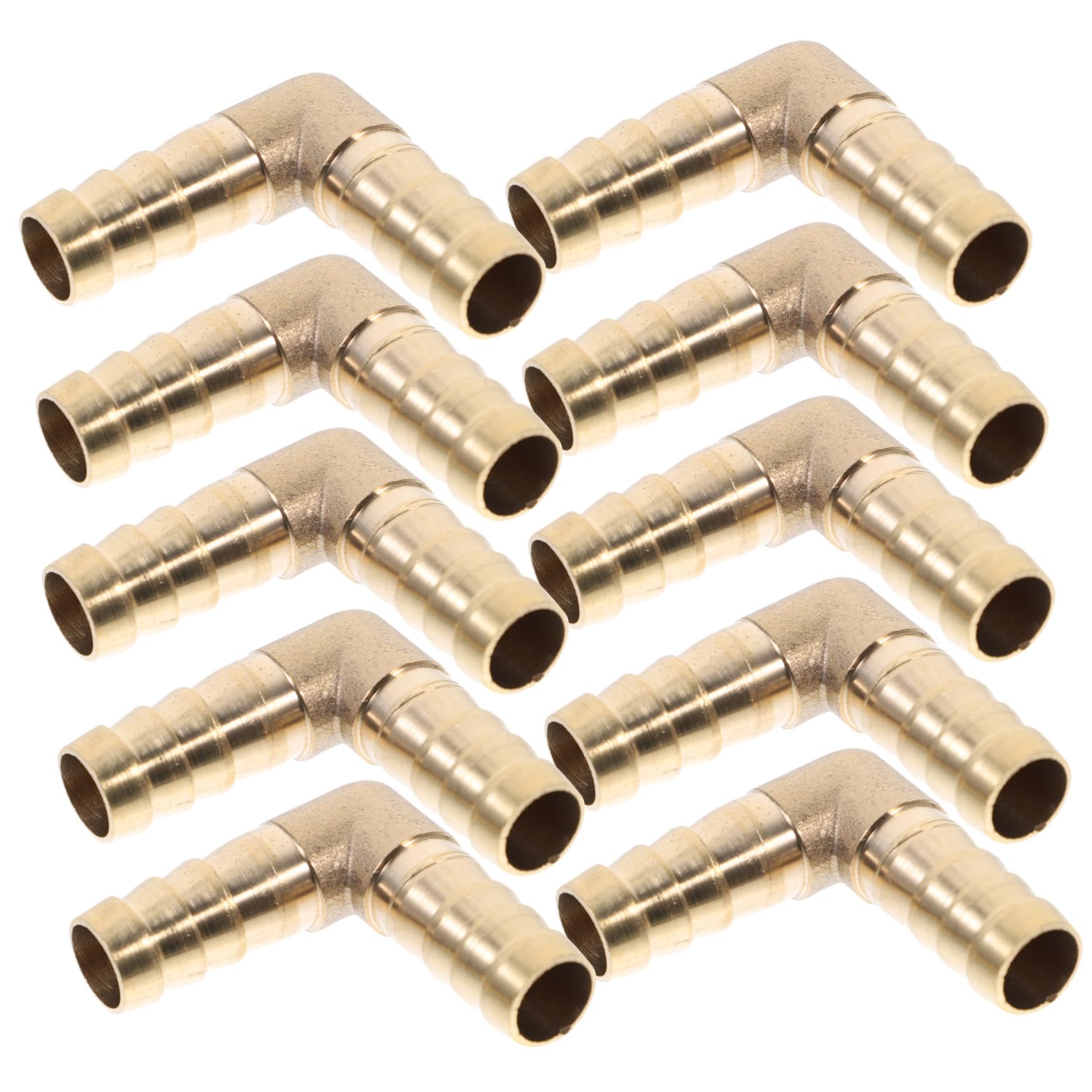 Raccordo Pex a Gomito 1/2 Pollice 90 Gradi 10 Pezzi in Rame | Installazione a Tenuta, Compatibile Sistemi a Fascetta Inox, Robusto e Spesso, Colore Giallo