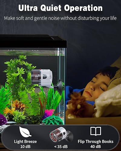 Miniatura 6 de Pawfly Acuario Wave Maker para peceras de hasta 50 galones, bomba de circulación ajustable de 800 GPH con base de ventosa fuerte, bomba de agua