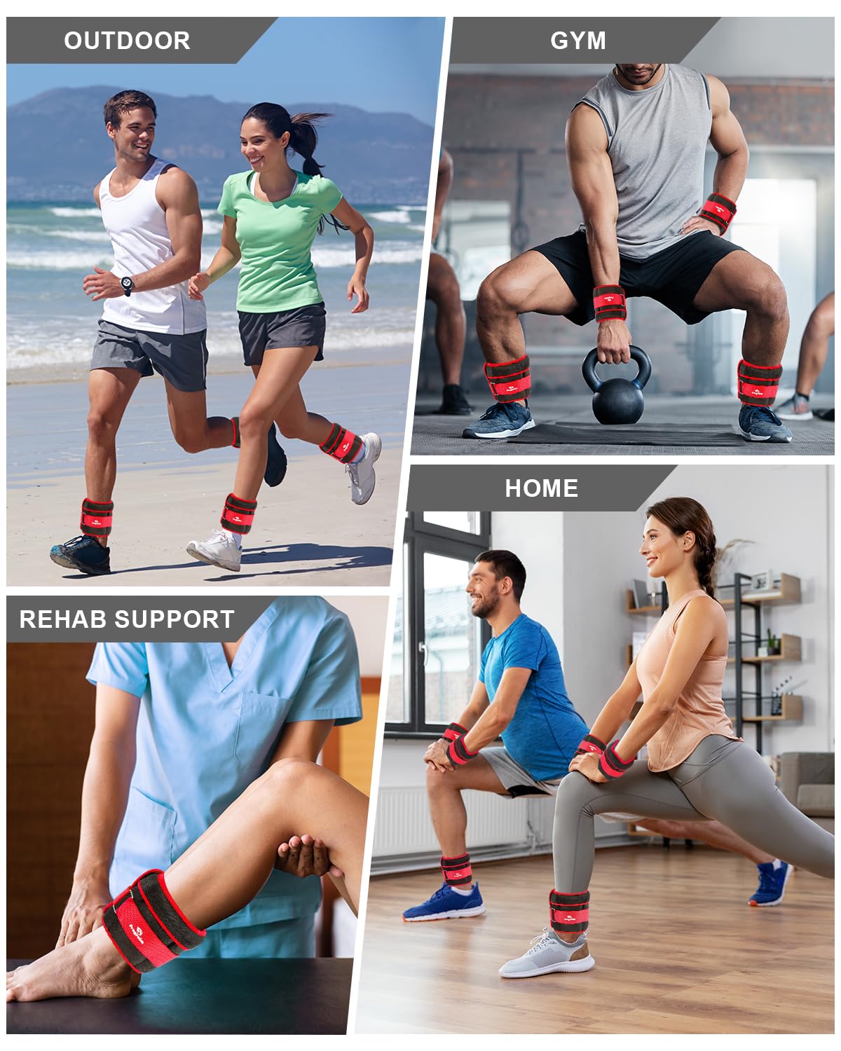 Fragraim Pesi per Caviglie Regolabili, Polsiere Pesi 1-1,5/2/3/4/5/6/8/10 kg Coppia con Coppia con Peso Rimovibile per Jogging, Ginnastica, Aerobica, Terapia Fisica, Allenamento di Resistenza