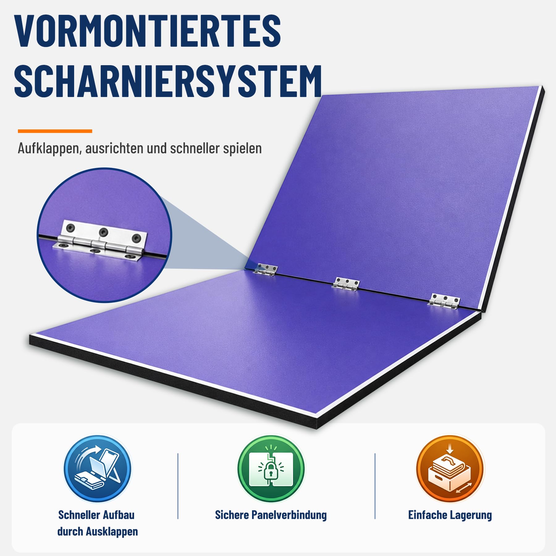 Klappbare Tischtennisplatte mit Tischtennisnetz für jeden Tisch