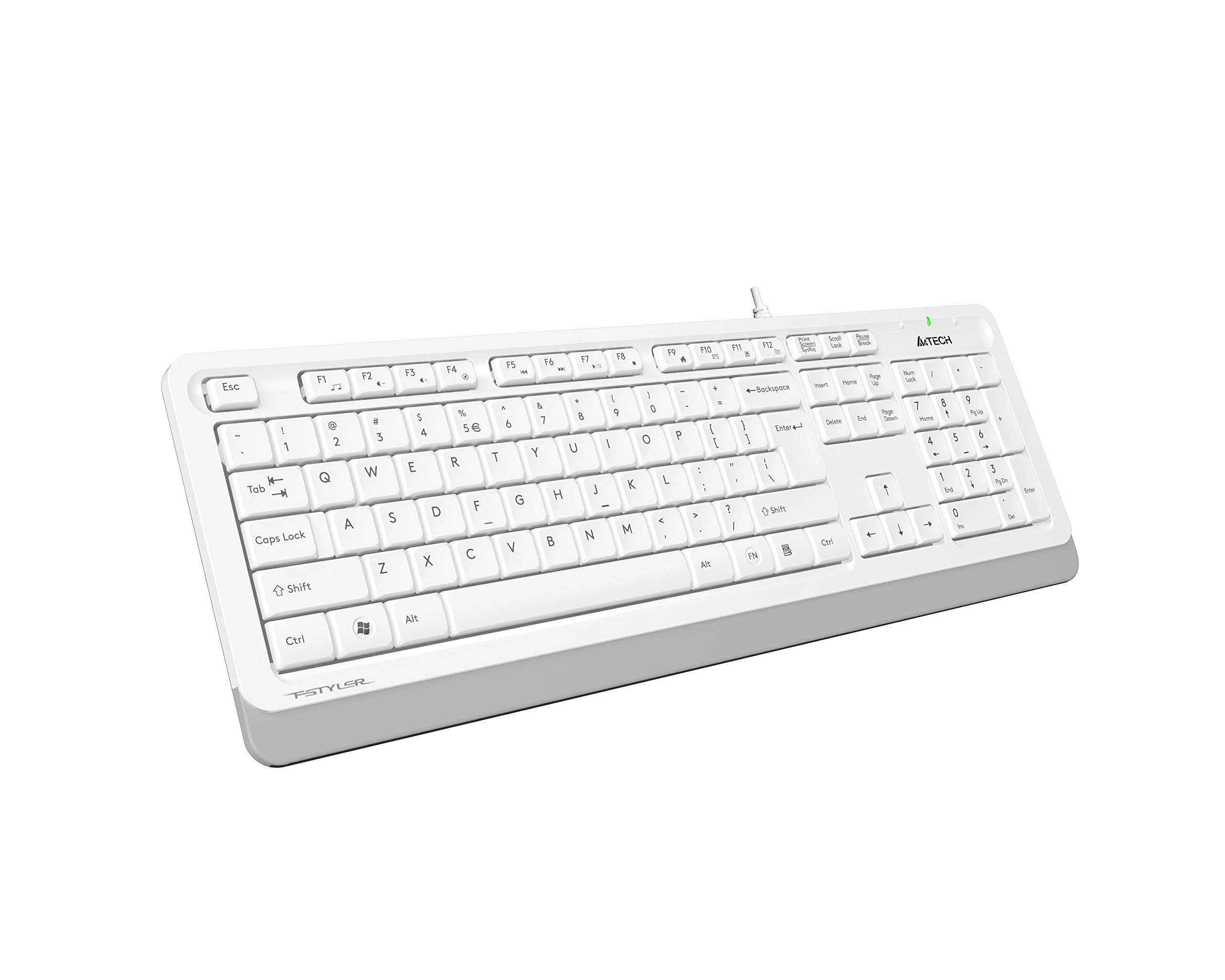A4 TECH FK10 Q Turecka klawiatura USB FN-Multimedia, biała