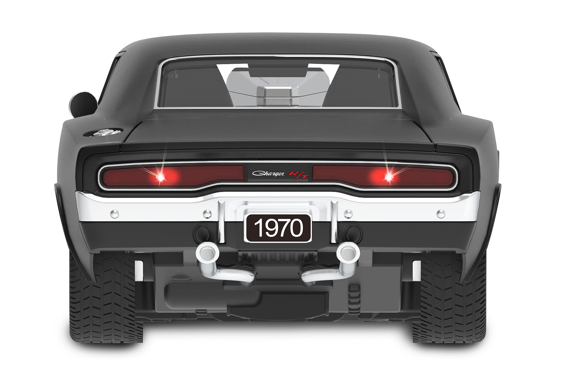 Jamara- Dodge Charger R/T 1970 1:16 Ręczna Drzwi 2,4 GHz-Oficjalnie licencjonowane wnętrze-Szczegółowe malowanie wierne oryginalnemu - zdalnie sterowany samochód RC, 402117, Czarny