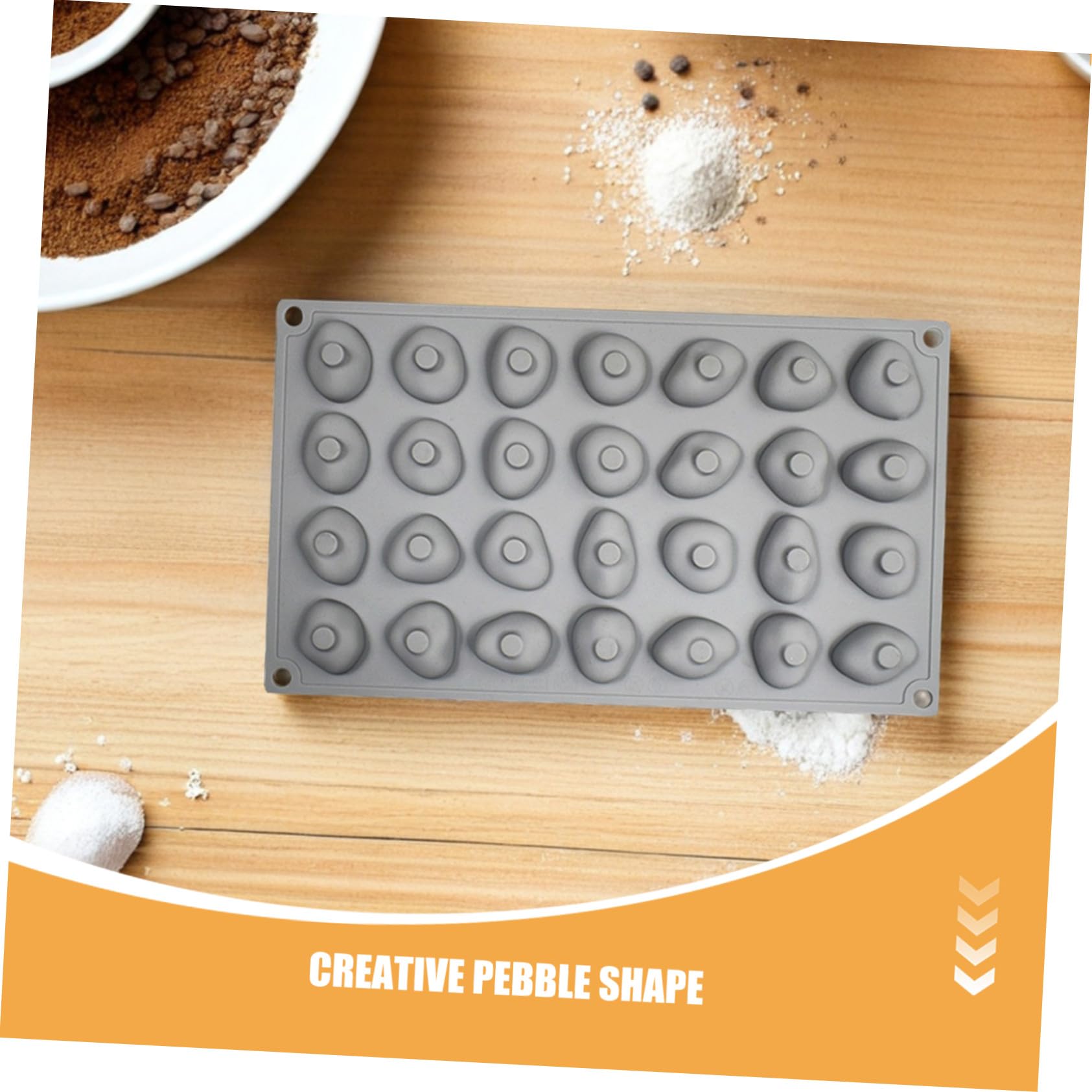 BESTYASH 2pezzi Stampo in Silicone per Cioccolato Forma di Pietra Cavità Antiaderente per Fondente Mousse Caramelle e Dessert Creativi