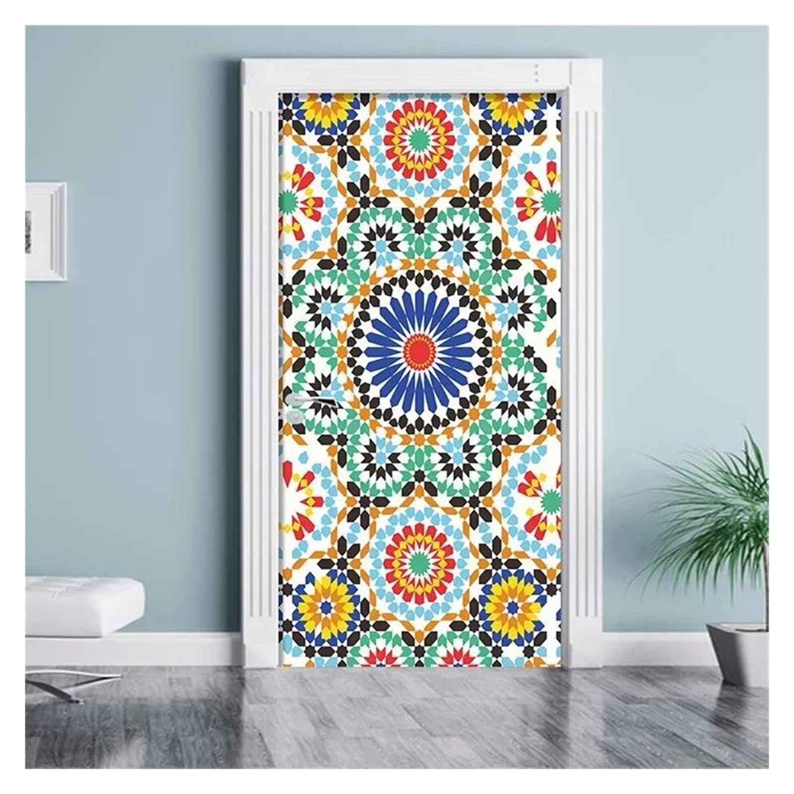 Décalcomanie de fleur ethnique auto-adhésive pour la décoration murale bohème du salon 40x120cm
