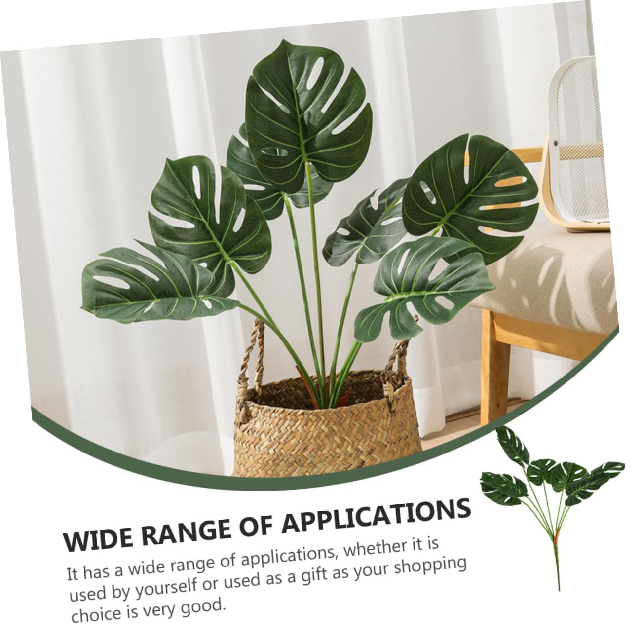 Zerodeko 3 Stücke Grün Künstliche Pflanze Ornament Lebensechte Faux Laub Blatt Dekoration Für Wohnkultur