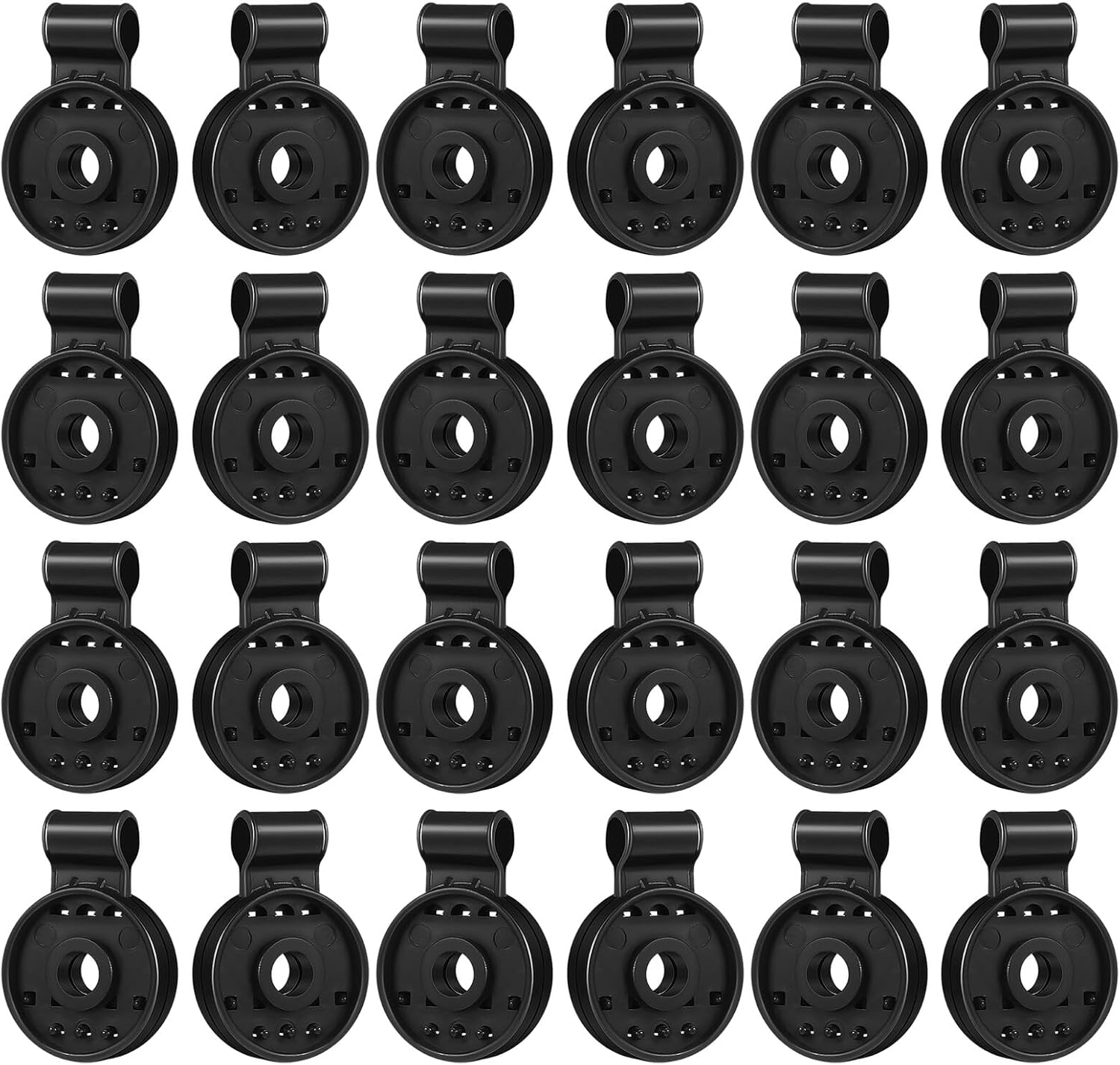 KALLORY 100pcs Shade Net Clips and Sunshade Net Fixing Clips for Greenhouse Canopy round Plastic Retaining Clamps for Shade Cloth Windproof and Reusable for Outdoor Gardening