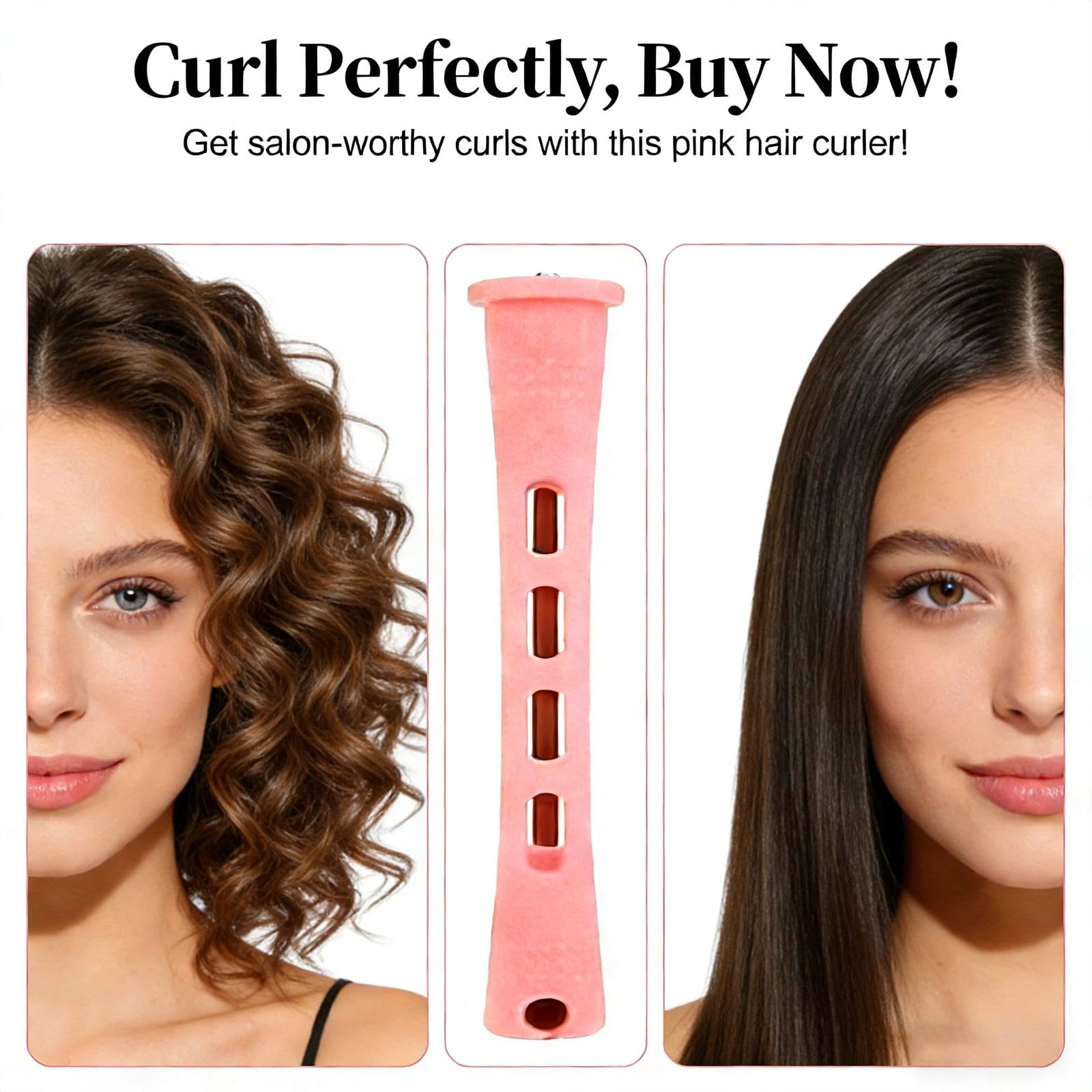 Kit Permanente Cheveux avec Bigoudis 0,51 Pouce, Set de Bigoudis pour Cheveux Courts et Longs, Kit de Bouclage avec Couvercles, Élastiques et Peigne, Outil de Coiffure pour Femmes, Utilisation Maison