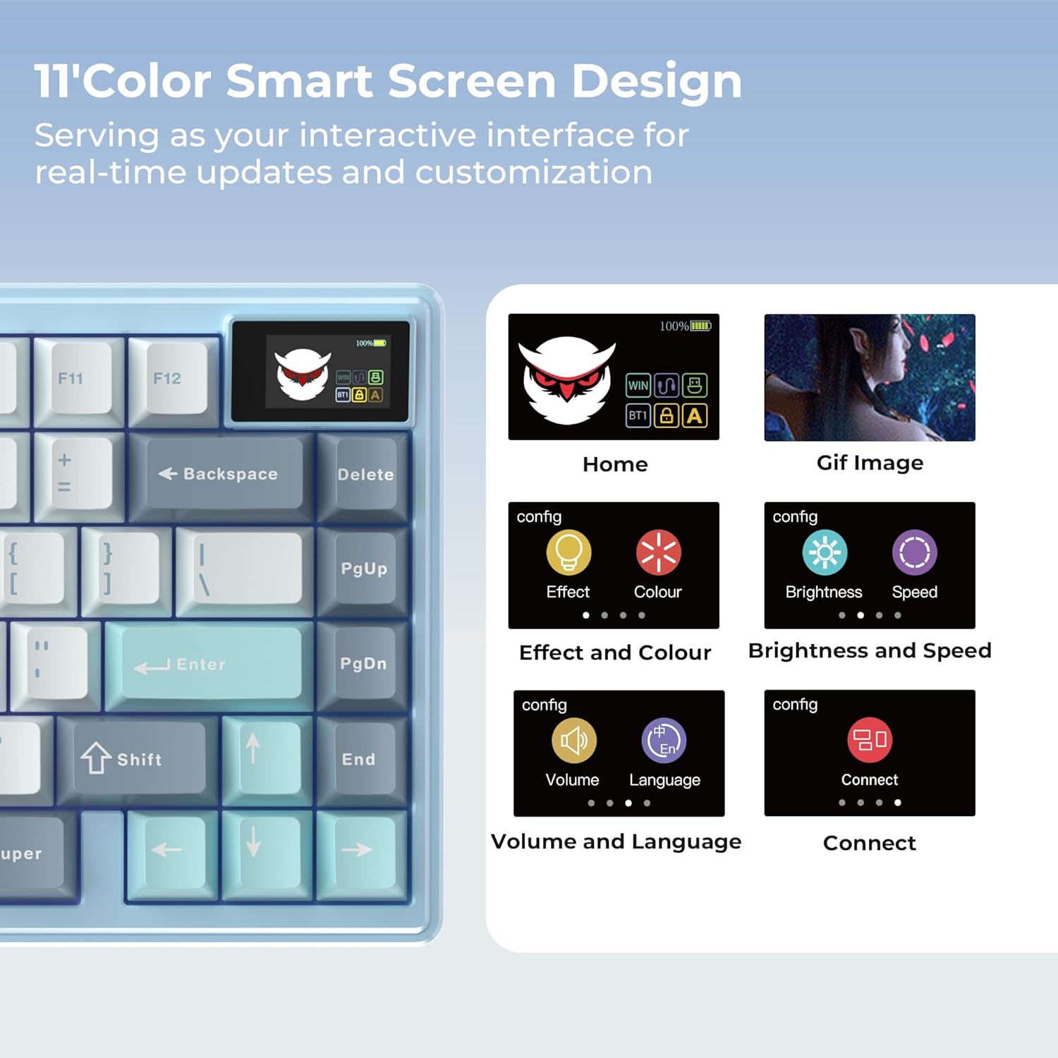 XVX K75 Pro display screen features