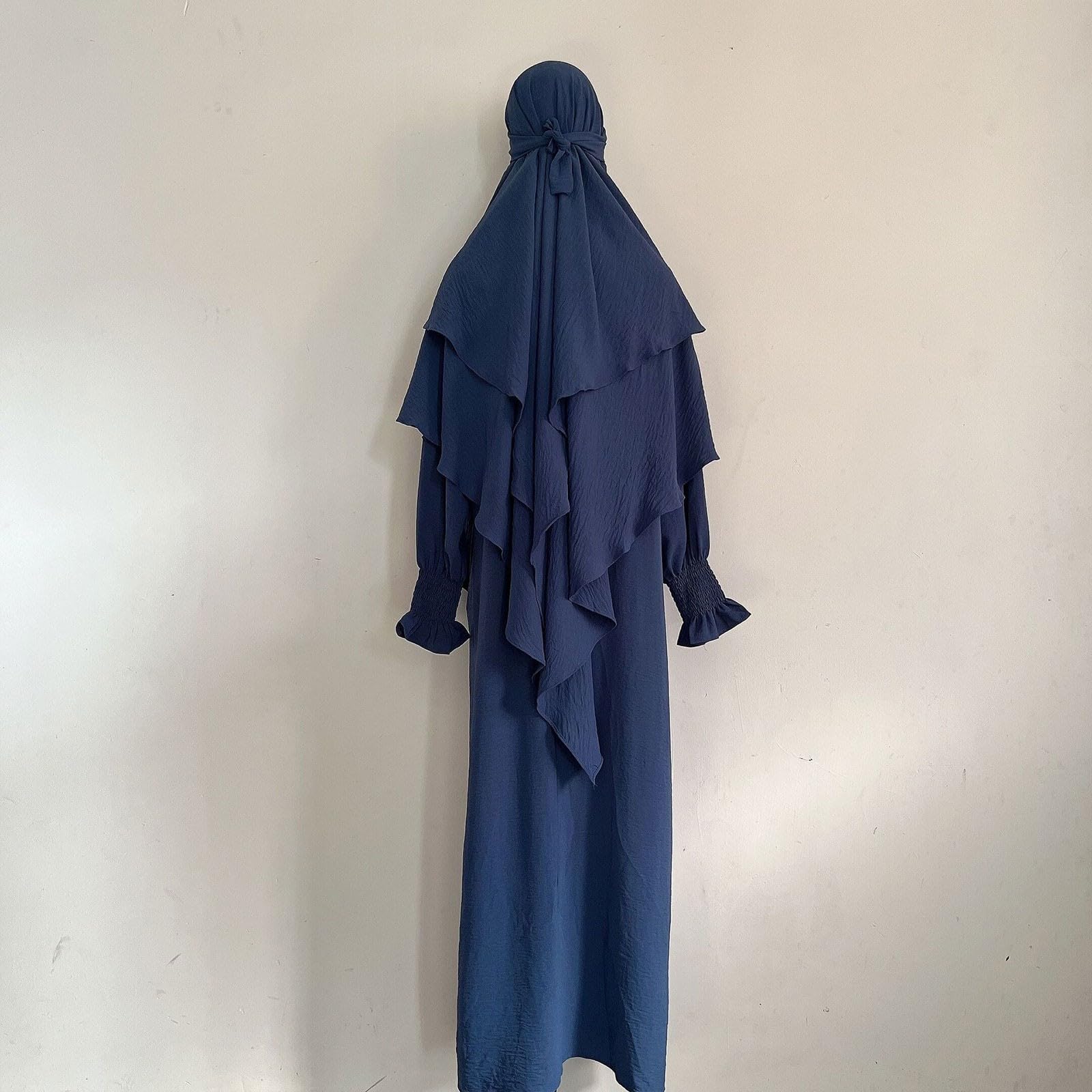 Abaya muzułmańska sukienka damska khimar długi zestaw hidżab jilbab z warstwowym szalikiem pełna długość islamska modlitwa długi garnitur skromny luźny krój miękka nieprzezroczysta tkanina dla