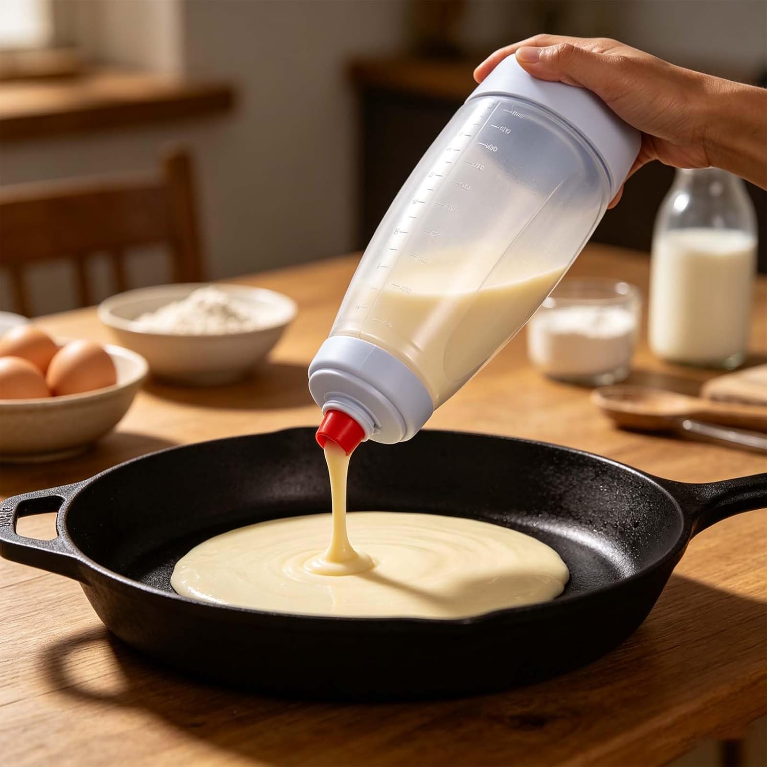4 pack Pancake Batter Dispenser and Mixer Bottles