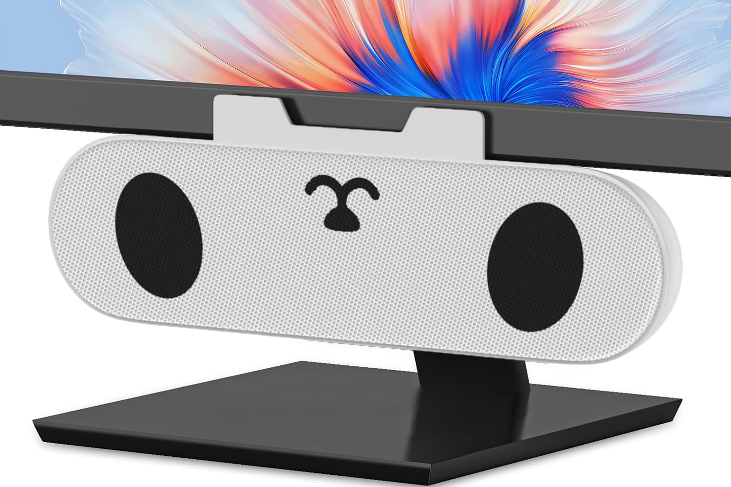 ZETIY Monitor Lautsprecher für PC, USB Portable Computer Lautsprecher Mini Soundbar, Klein PC Lautsprecher für Phone, Notebook, PC, Laptop, Desktop - Plug and Play (Weiß)