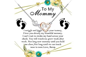 WSNANG Heartfelt Message Card Necklace for the Mama-to-Be
