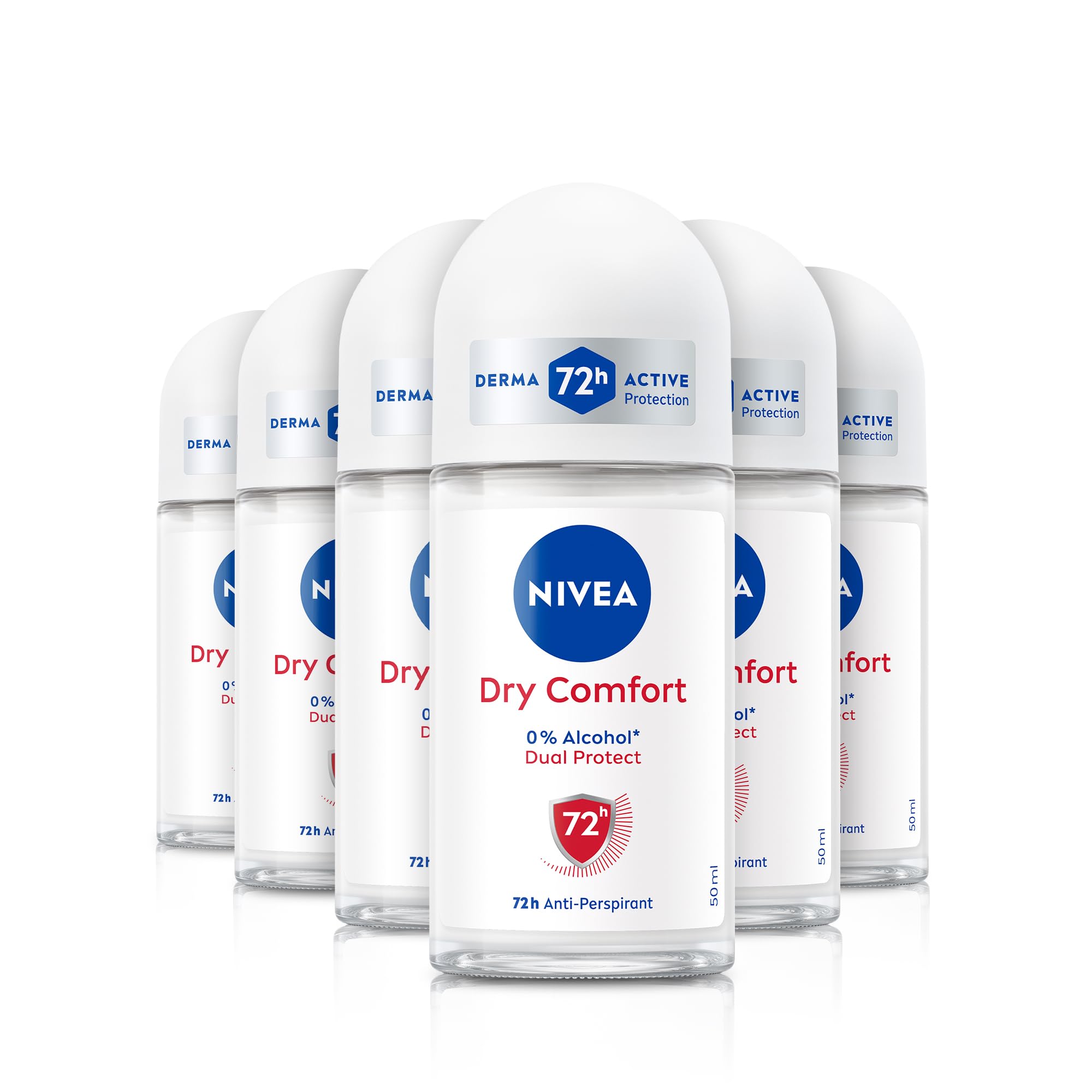 NIVEA Dry Comfort Anti Perspirant Deodorant Roll On (6 x 50ml) Women s Anti